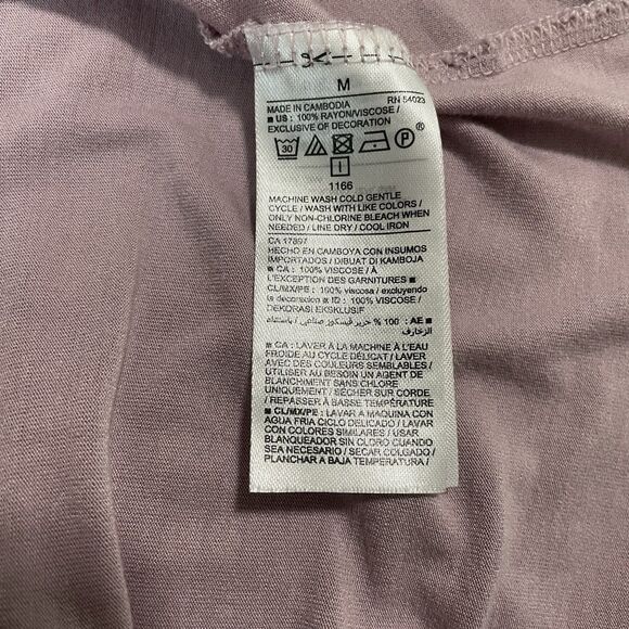 Old Navy Lilac Boho Flowy Blouse Top Crochet Trim 3/4 Sleeve Women's Medium M - Picture 6 of 7